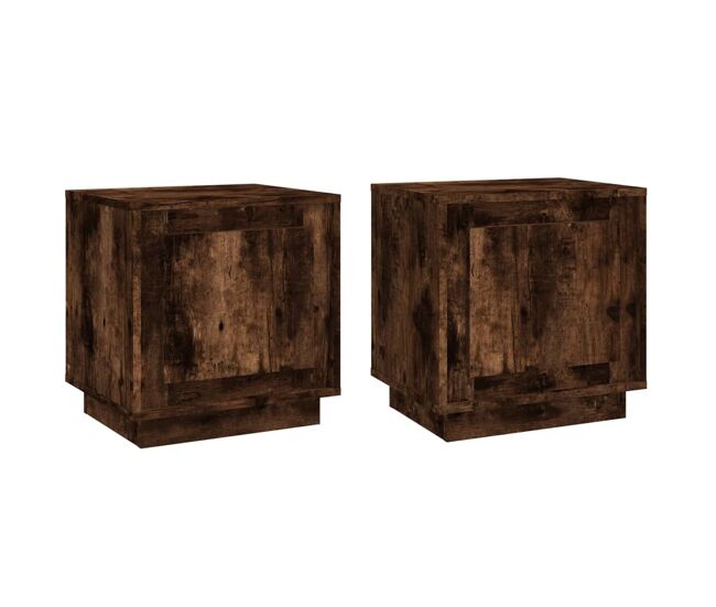Vidaxl mesa cabeceira 2pcs 44x35x45cm derivado madeira carvalho fumado