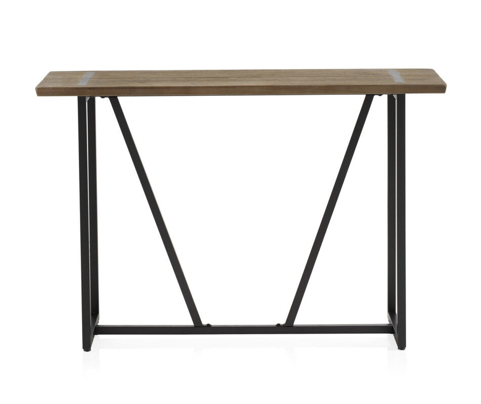 Consola metal com envelope de madeira