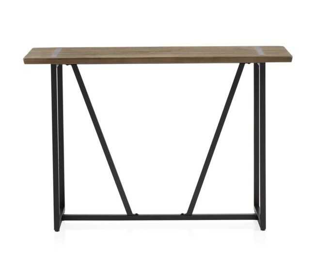 Consola metal com envelope de madeira