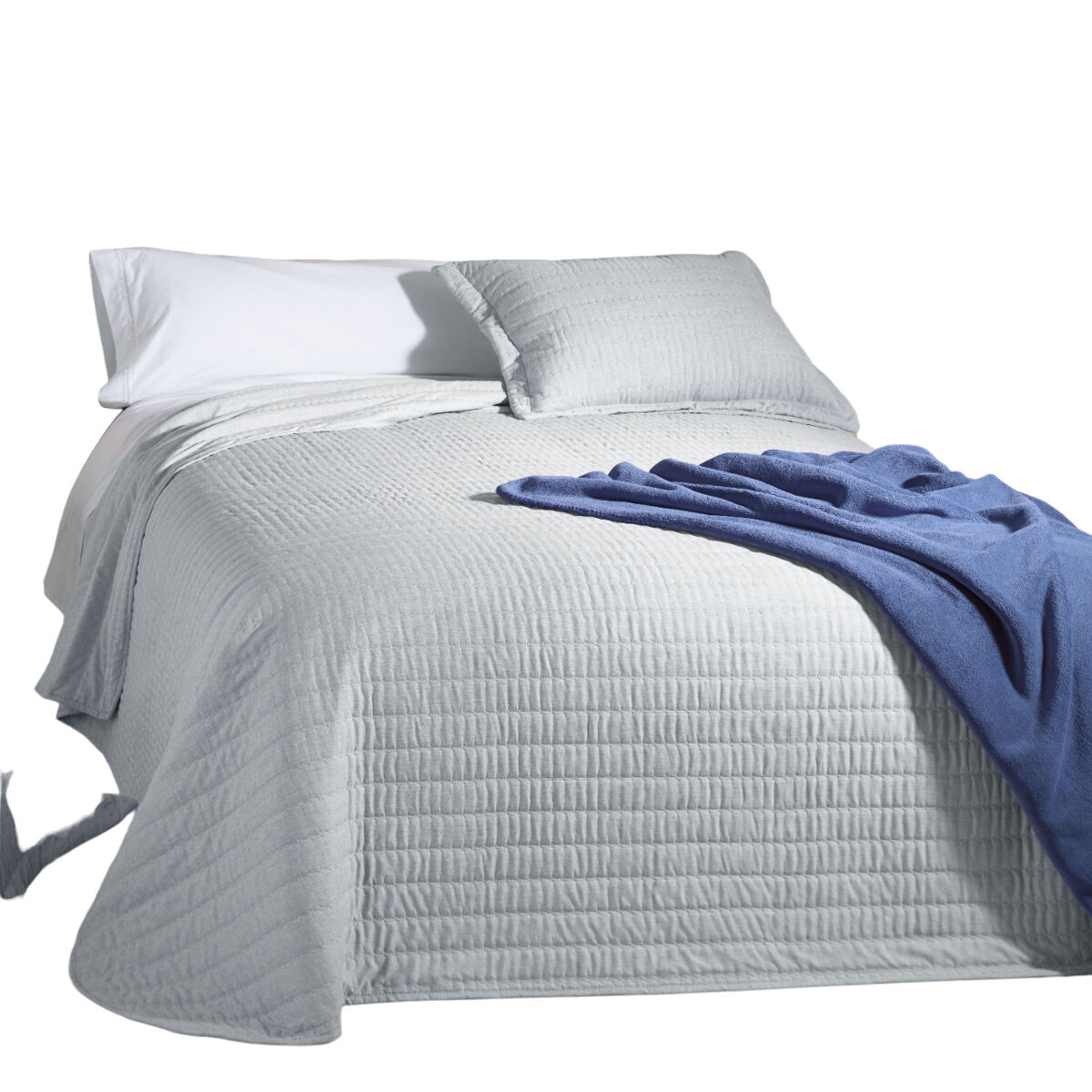 Colcha e capa de almofada reversíveis bouti selen azul cama 105 cm donegal collections