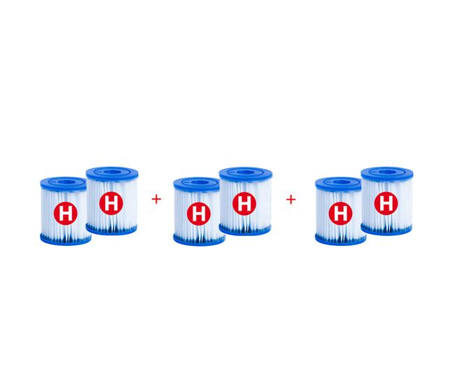 Pack de 6 filtros para bombas de filtragem tipo h