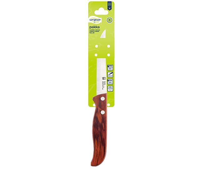Faca de cozinha san ignacio pakka aço inoxidável 10 cm