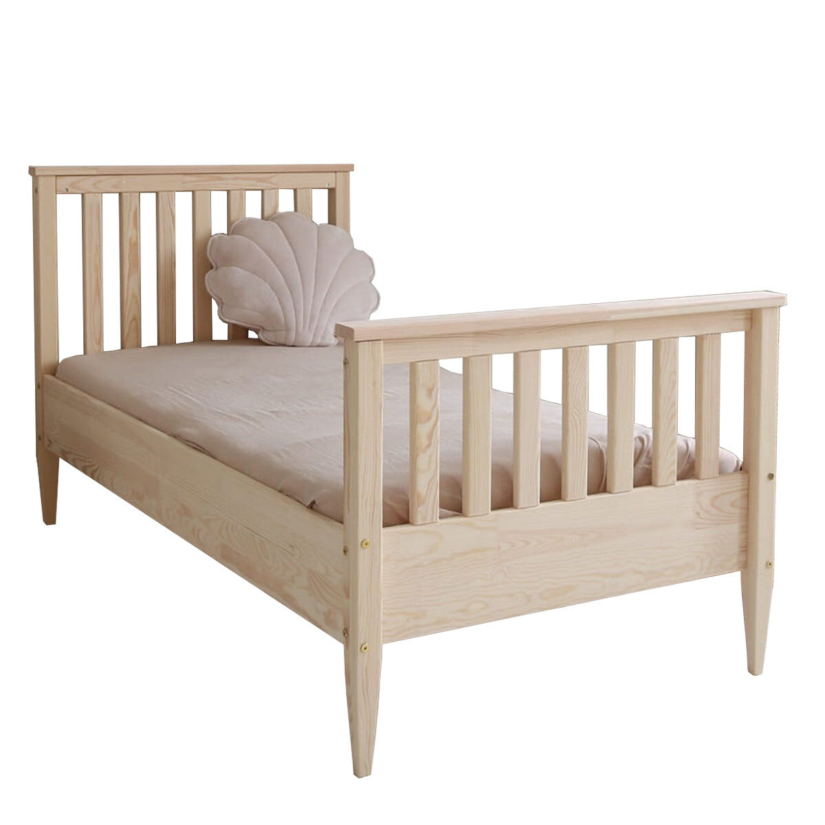 Cama 90x190 base incluída pés 19 cm joséphine madeira