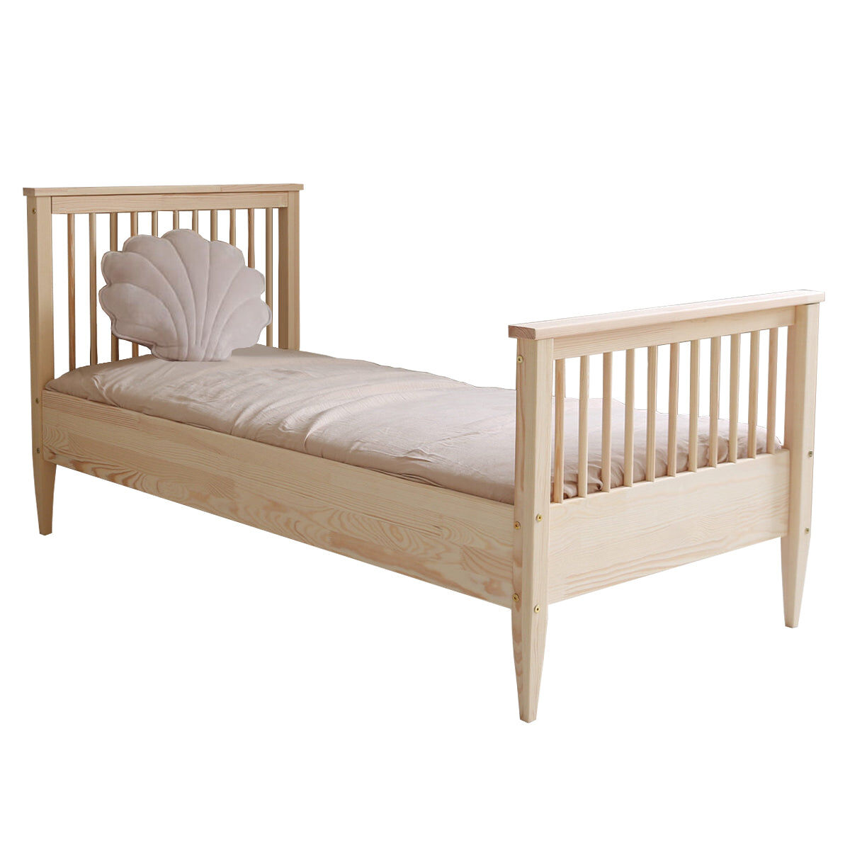 Cama 90x190 base incluída pés 19 cm daphné madeira