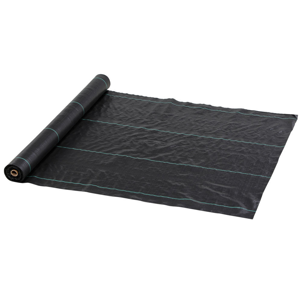 Outsunny rolo de malha anti-ervas 1x100 m malha geotêxtil 60 g/m² para controlo de ervas daninhas de jardim malha anti-ervas preta