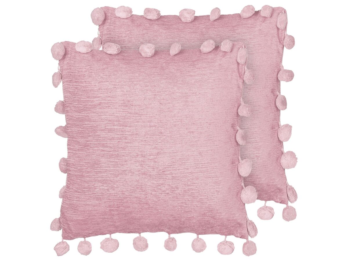 Beliani Almofada decorativa JASMINE 45x45 Rosa