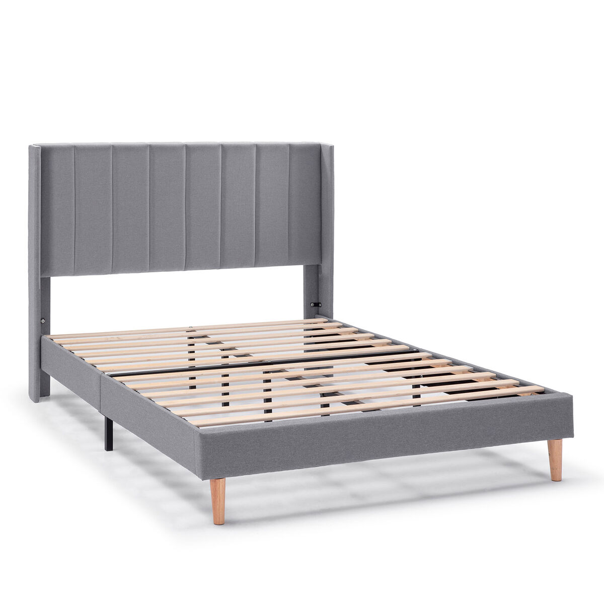 Cama estofada noelia 30 cm, 90x190 cm, cinza escuro