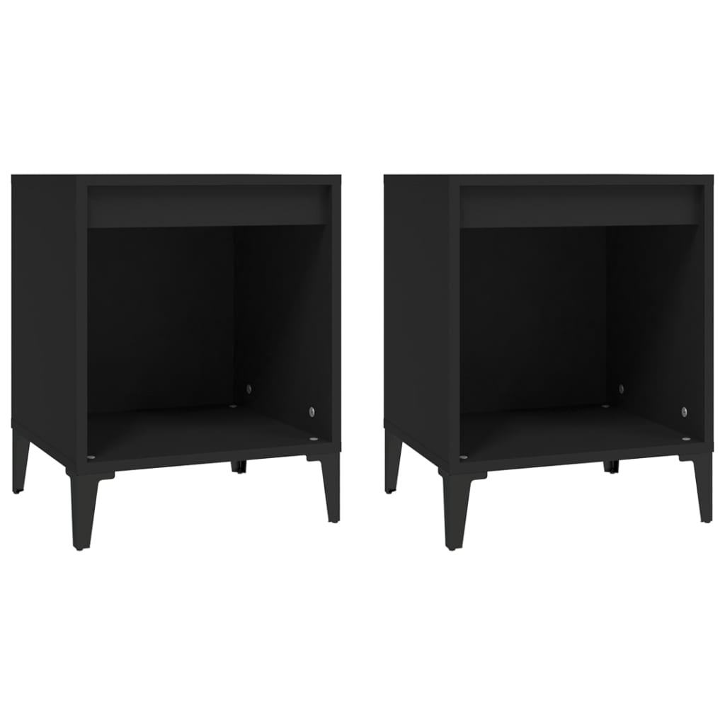Vidaxl mesas de cabeceira 2 pcs 40x35x50 cm preto