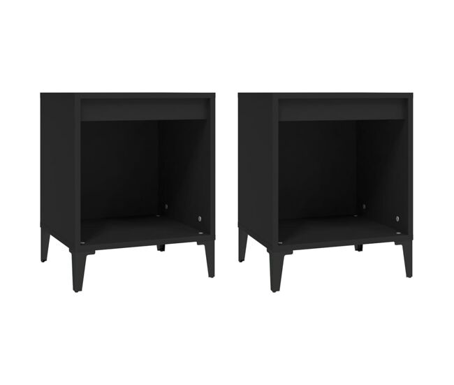 Vidaxl mesas de cabeceira 2 pcs 40x35x50 cm preto