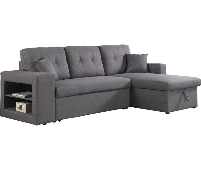 Canapé d'angle convertible/réversible "Axel" - 3 places - Gris