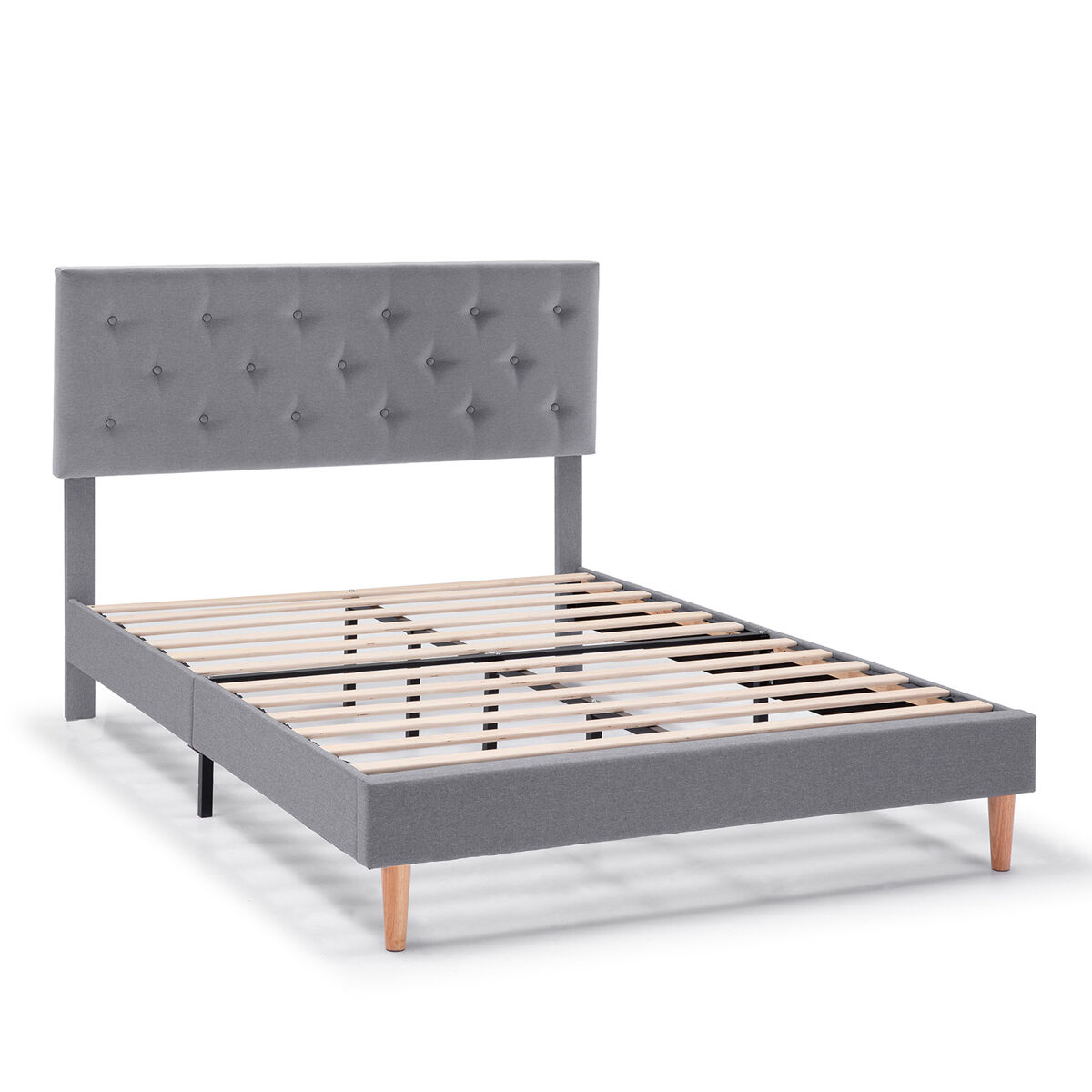 Cama estofada rosi 30 cm, 150x190 cm, cinza escuro