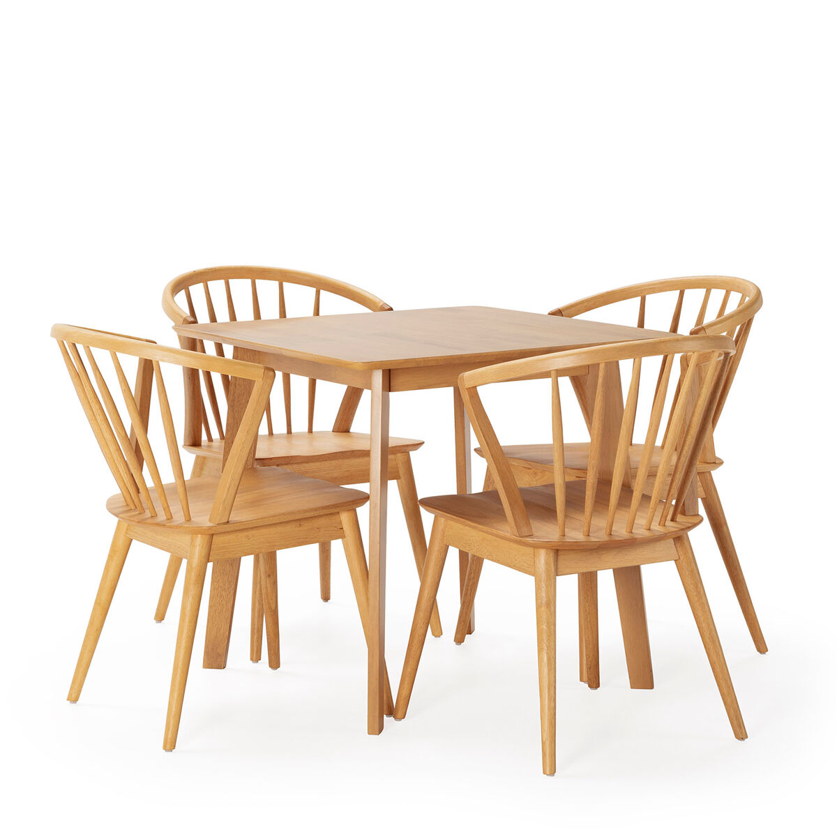 Conjunto de mesa e 4 cadeiras de jantar Mura 80x80