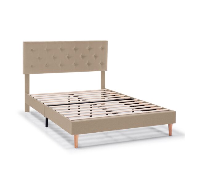 Cama estofada rosi 30 cm, 90x190 cm, bege