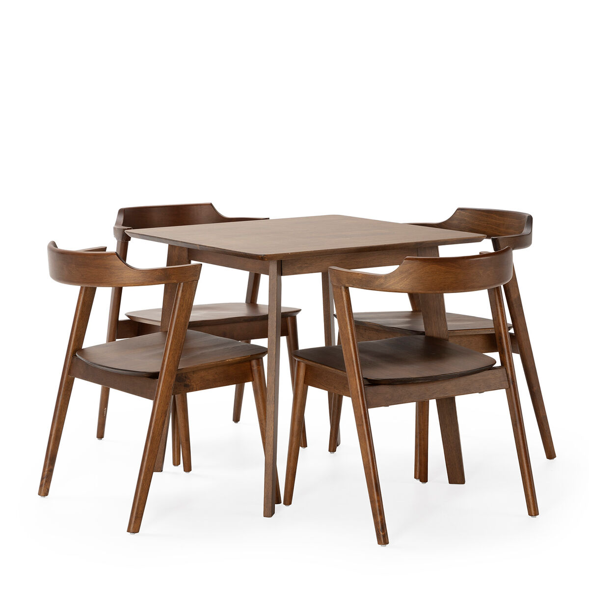 Conjunto de mesa e 4 cadeiras de jantar Venus 80x80