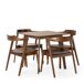 Conjunto de mesa e 4 cadeiras de jantar Venus 80x80 Conjunto de mesa e 4 cadeiras de jantar Venus 80x80 Nogal