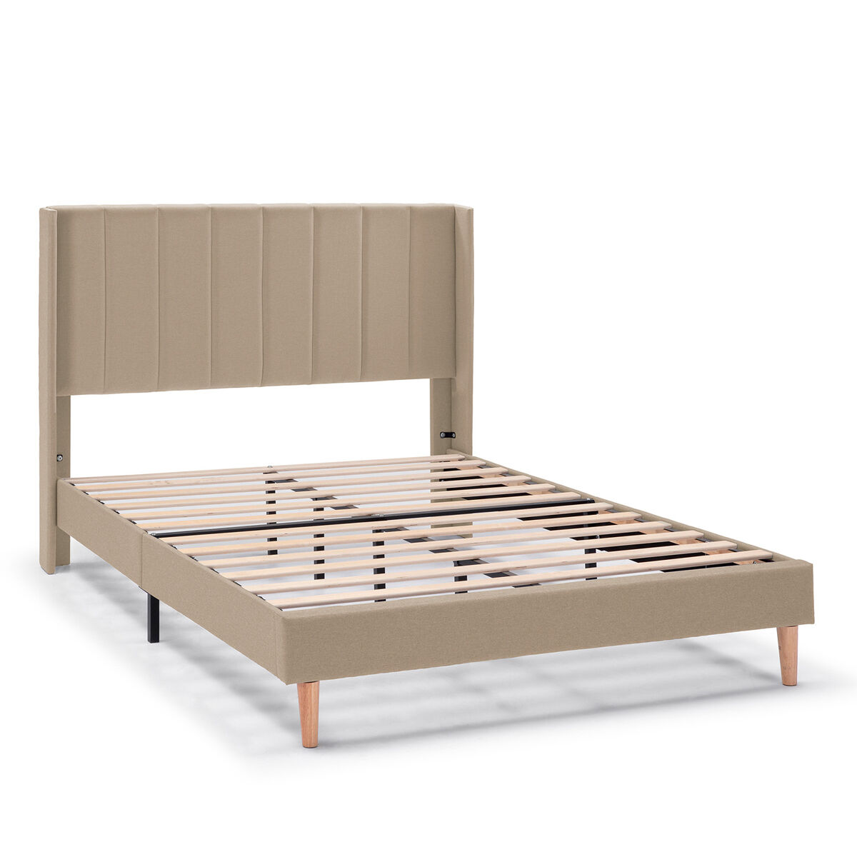 Cama estofada noelia 30 cm, 90x190 cm, bege