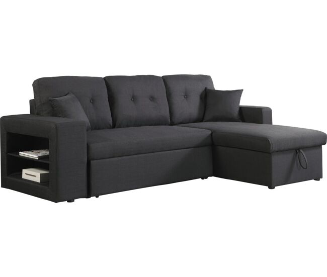 Canapé d'angle convertible/réversible Axel - 3 places - Noir