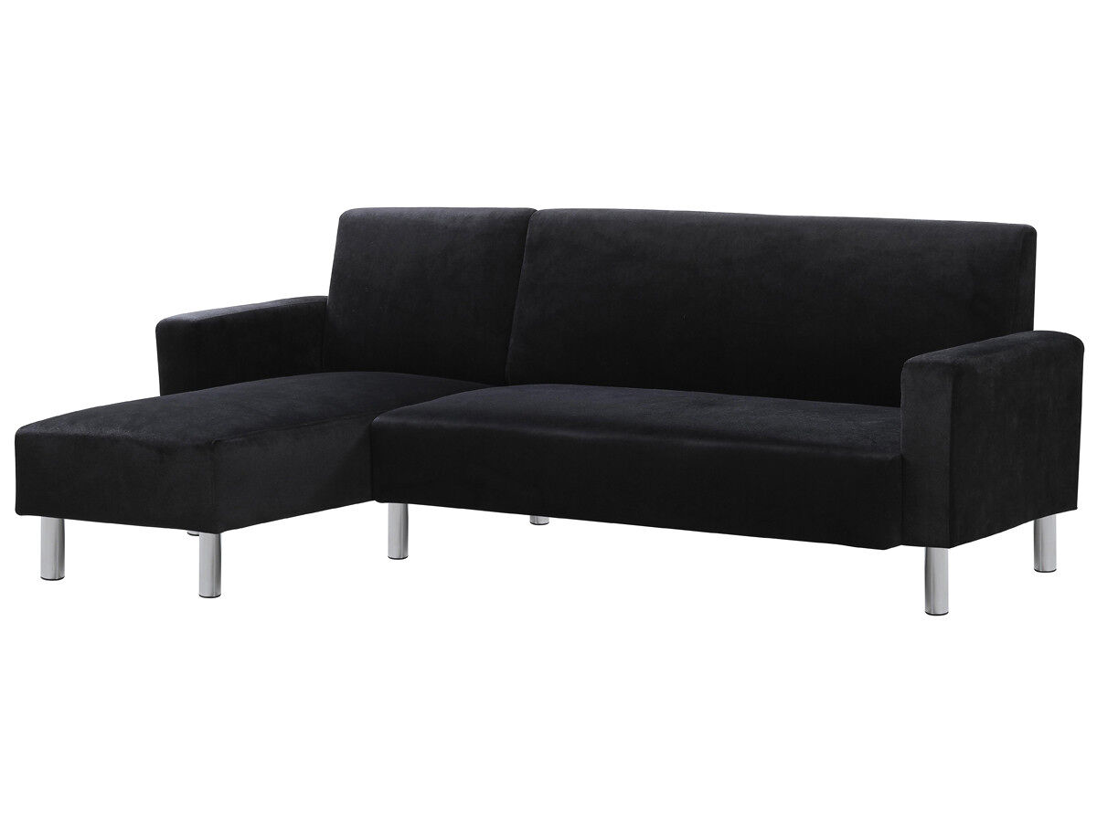 Canapé d'angle tissu réversible Rio - 4 places - Gris anthracite