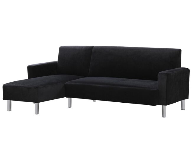 Canapé d'angle tissu réversible Rio - 4 places - Gris anthracite