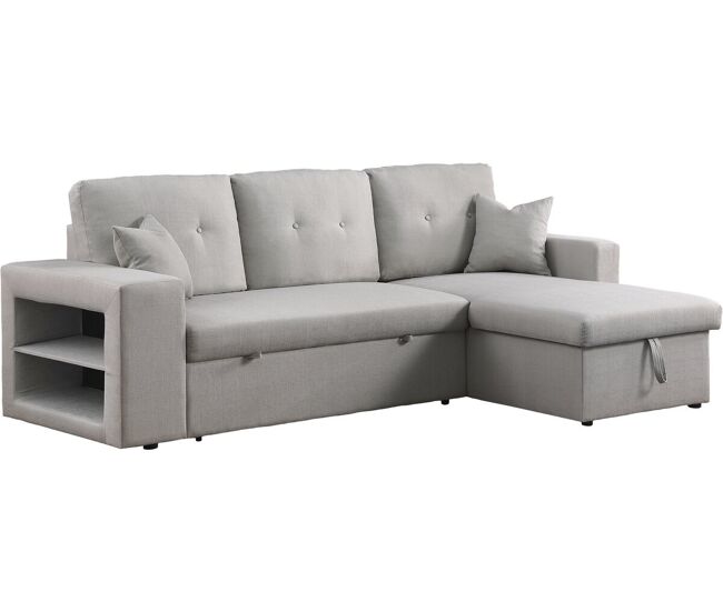 Canapé d'angle convertible/réversible "axel" - 3 places - gris clair
