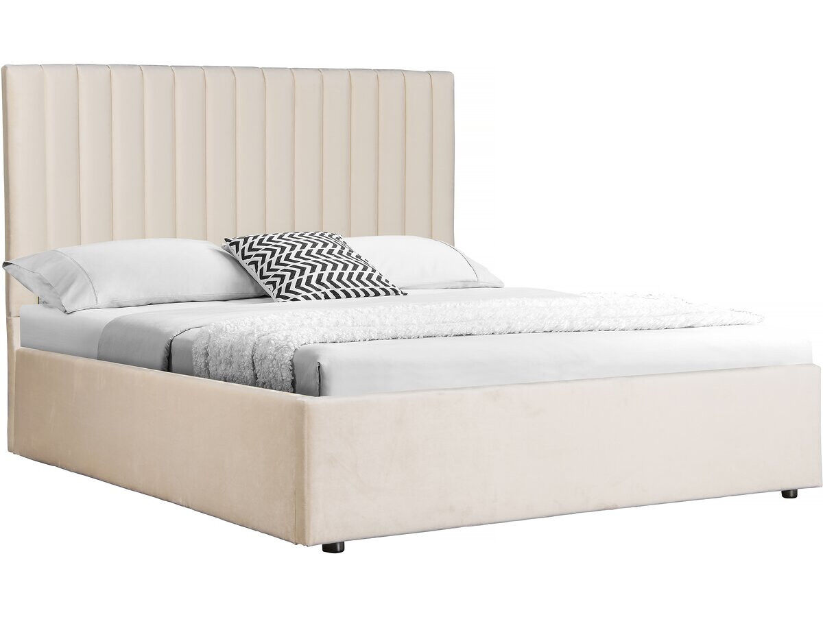 Cama com caixa "mia" - 160 x 200 cm - bege