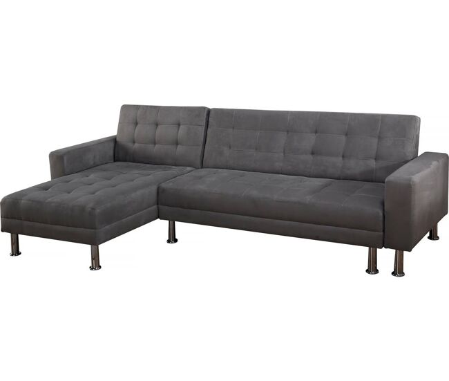 Canapé d'angle convertible et réversible "theo" - 4 places - gris