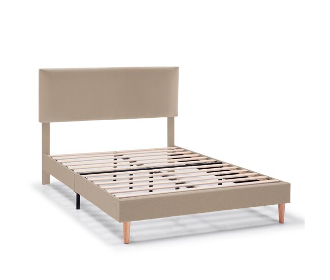 Cama estofada lauren 30cm, 140x190cm, bege