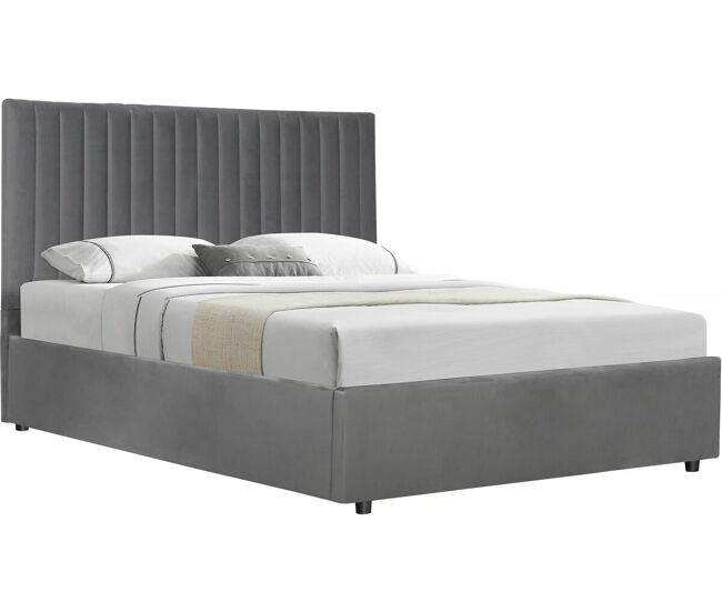 Cama com caixa "mia" - 160 x 200 cm - gris
