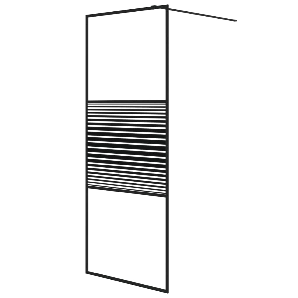 Vidaxl divisória de chuveiro vidro transparente esg 80x195 cm preto