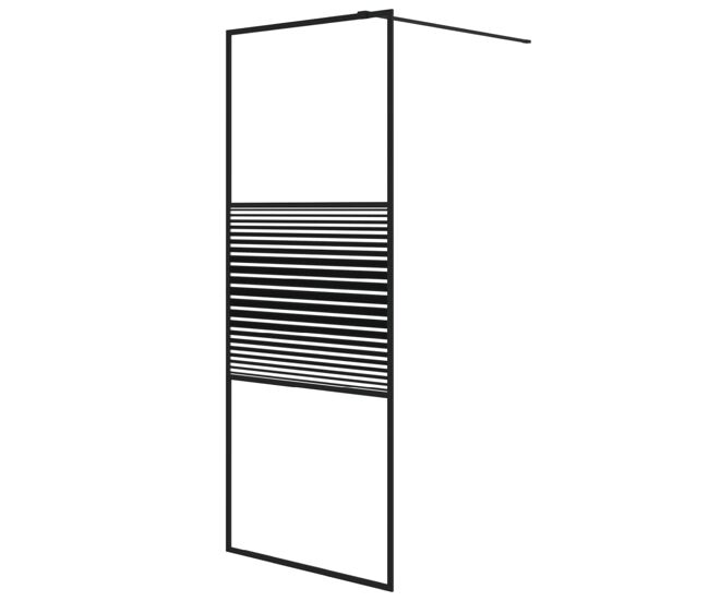 Vidaxl divisória de chuveiro vidro transparente esg 80x195 cm preto