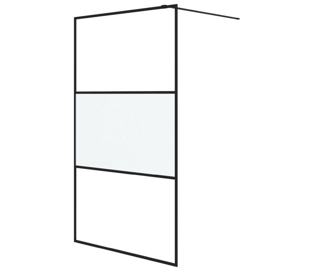 Vidaxl divisória de chuveiro 115x195 cm vidro semiopaco esg preto