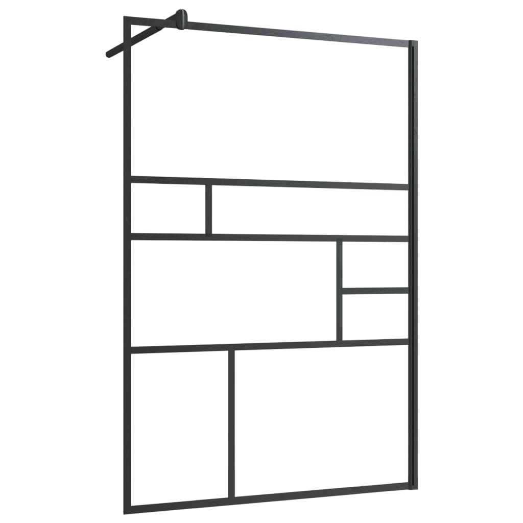 Vidaxl divisória de chuveiro c/ vidro transparente esg 115x195cm preto