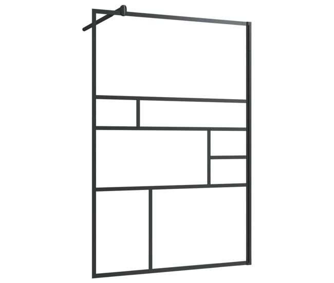 Vidaxl divisória de chuveiro c/ vidro transparente esg 115x195cm preto