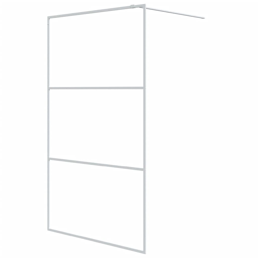 Vidaxl divisória de chuveiro branco 115x195 cm vidro esg transparente