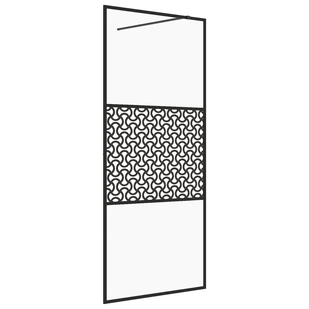 Vidaxl divisória de chuveiro c/ vidro transparente esg 115x195cm preto