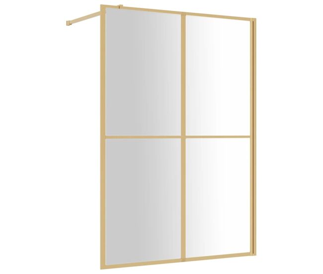 Vidaxl divisória de chuveiro 140x195 cm vidro transparente esg dourado