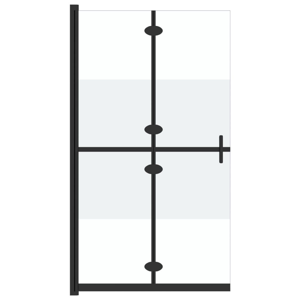 Vidaxl divisória chuveiro dobrável 120x190 cm meio vidro fosco esg