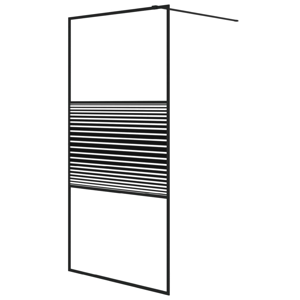 Vidaxl divisória de chuveiro c/ vidro esg transparente 100x195cm preto