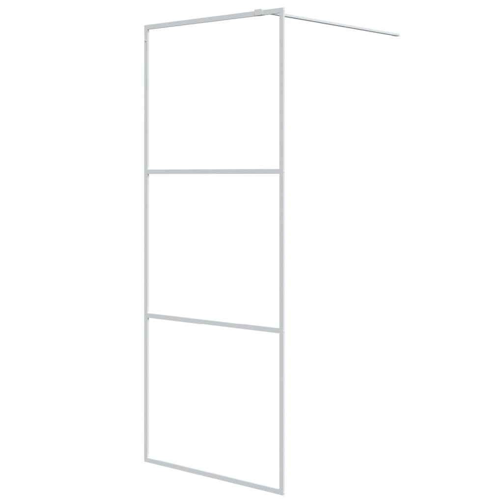 Vidaxl divisória de chuveiro branco 80x195 cm vidro esg transparente