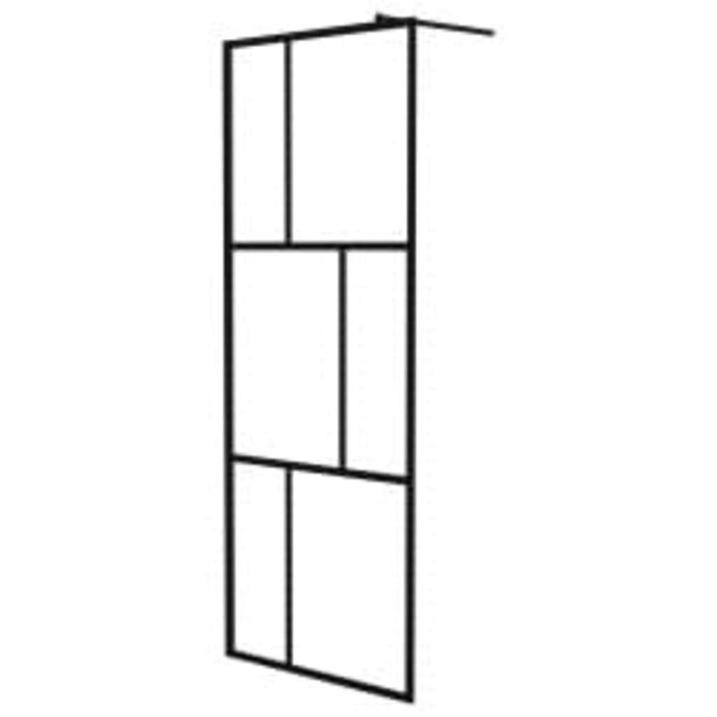 Vidaxl divisória chuveiro c/prateleira 90x195 vidro/alumínio esg preto
