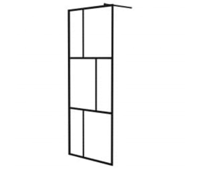 Vidaxl divisória chuveiro c/prateleira 90x195 vidro/alumínio esg preto