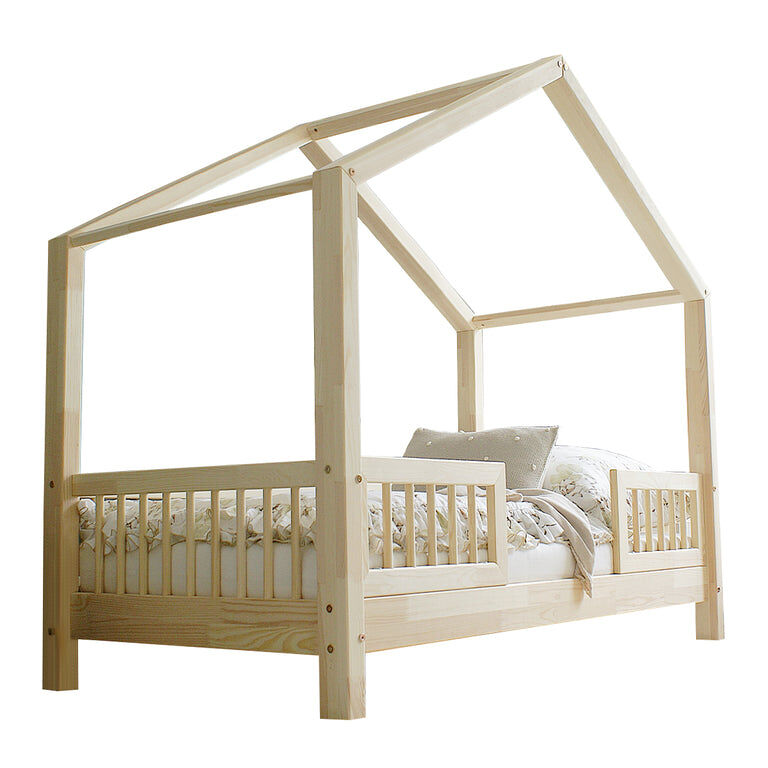 Cama de madeira 90x190 com pés de 10 cm iris bois