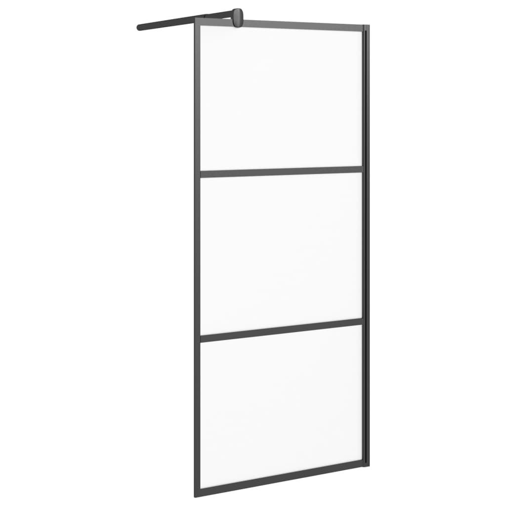 Vidaxl divisória de chuveiro 80x195 cm vidro opaco esg preto