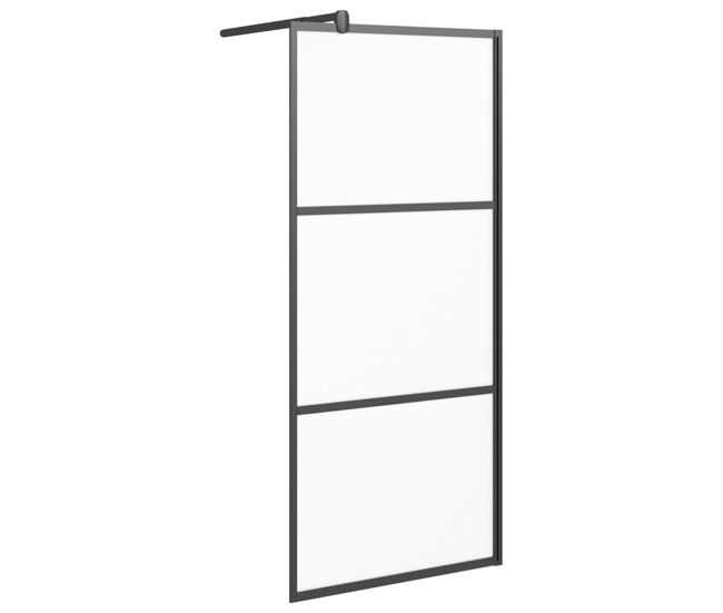 Vidaxl divisória de chuveiro 80x195 cm vidro opaco esg preto