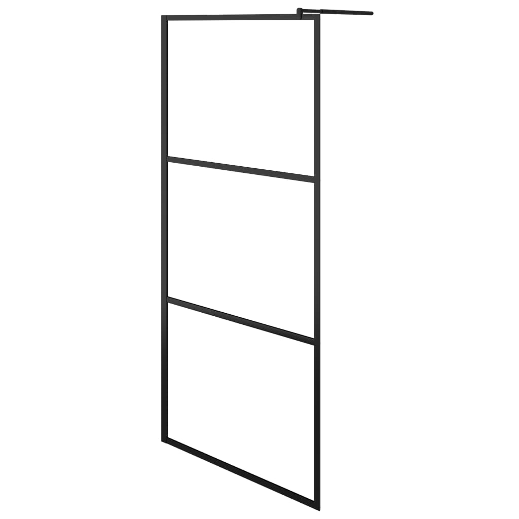 Vidaxl divisória de chuveiro c/ vidro esg transparente 90x195 cm preto