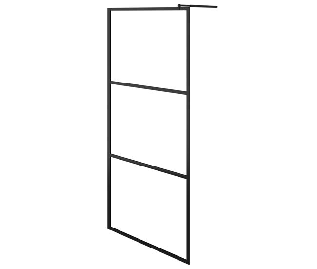 Vidaxl divisória de chuveiro c/ vidro esg transparente 90x195 cm preto