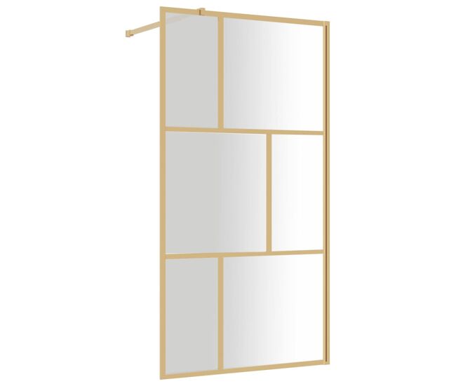 Vidaxl divisória de chuveiro 115x195 cm vidro transparente esg dourado