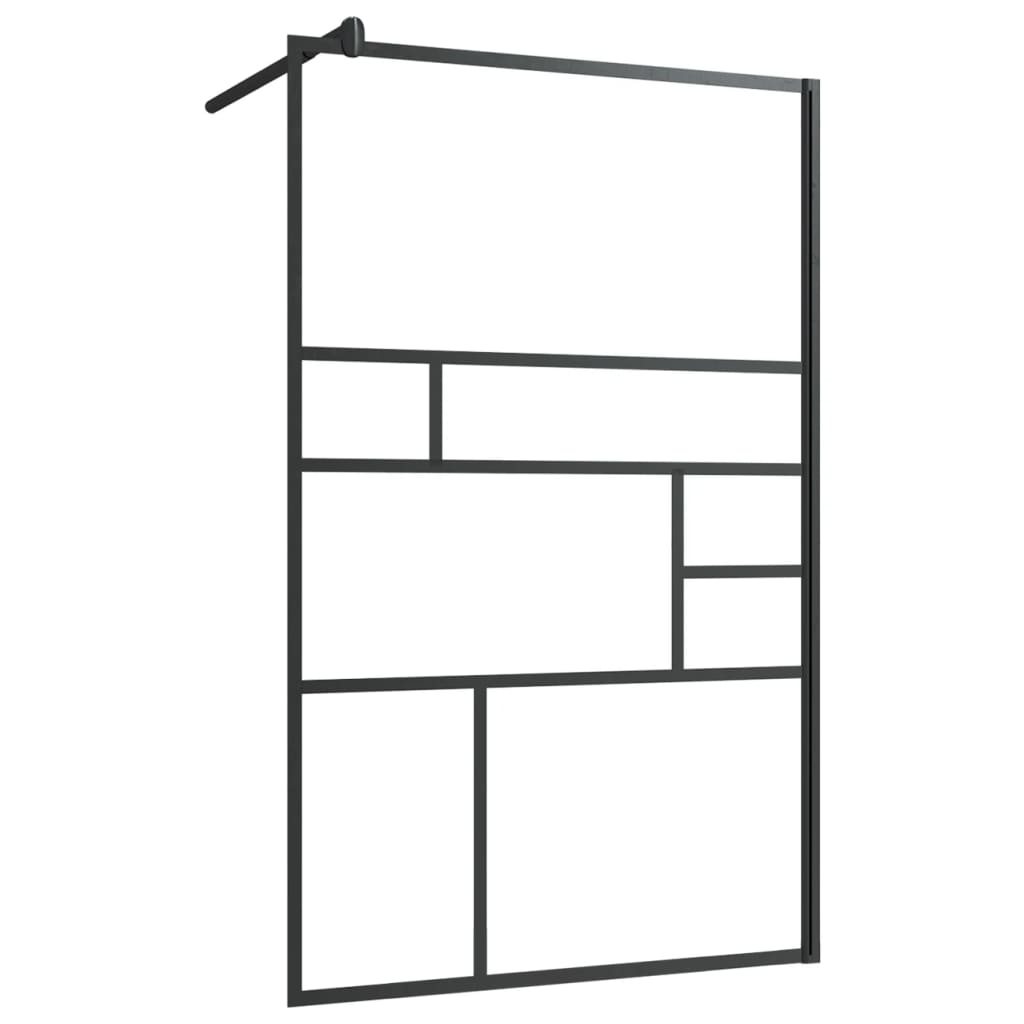 Vidaxl divisória de chuveiro c/ vidro transparente esg 100x195cm preto