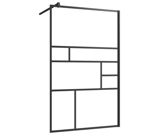 Vidaxl divisória de chuveiro c/ vidro transparente esg 100x195cm preto