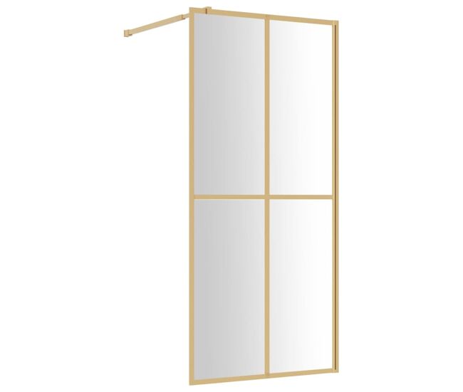 Vidaxl divisória de chuveiro 100x195 cm vidro transparente esg dourado